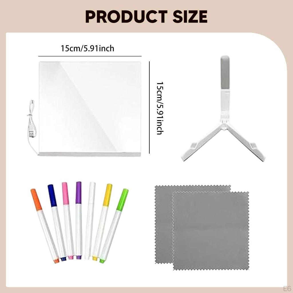 LED-Message Board Acryl Whiteboard Kreativ Löschbar mit 7 bunten Stiften für Jahrestag