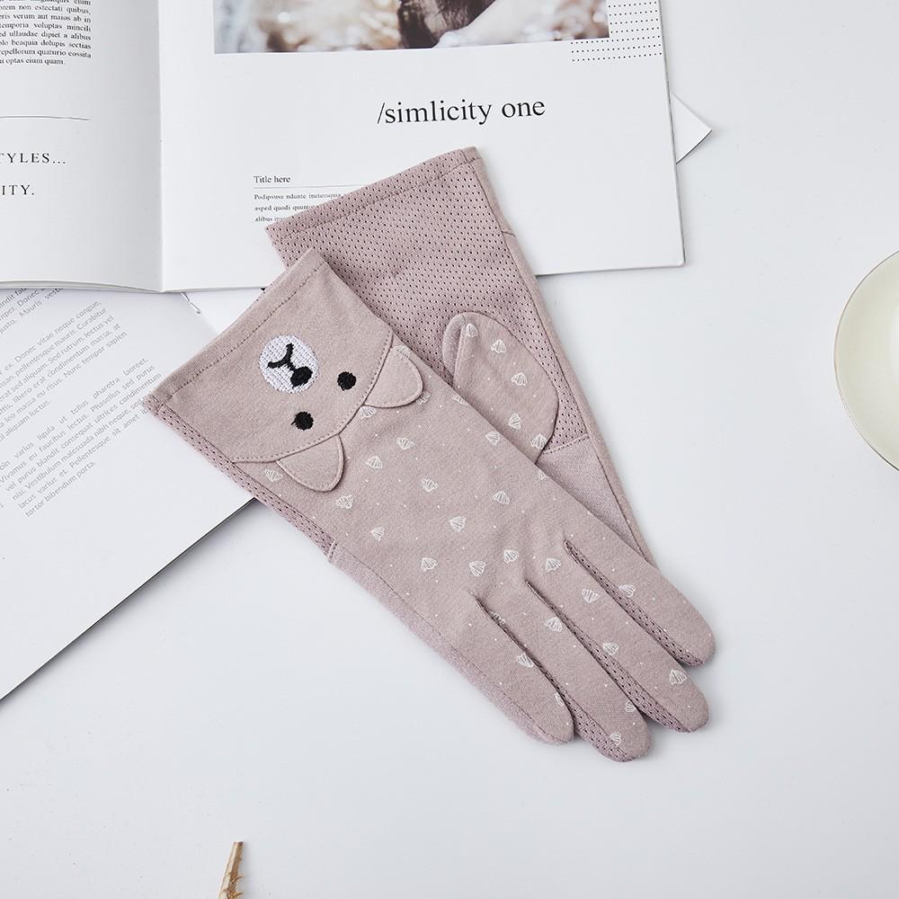 Women's Sunscreen Gloves New Spring and Summer Driving Korean Version of Lace Bow Riding Anti Slip Thin Touch Screen Gloves
