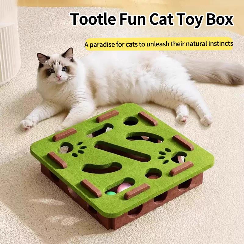 Interactive Cat Toys with Maze Tunnel Durable Felt Cat Puzzle Digging Toy for Indoor Exercise Toy with Bell Ball Pet Supplies