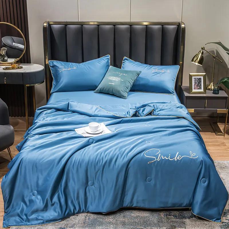 Summer Cool Quilt Silk Breathable Queen Quilts Air Conditioning Cool Blanket Bedspreads For Double Bed Bedding Pillowcase