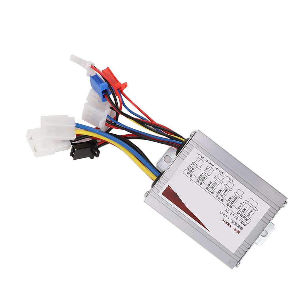 Electric Bike Brush Controller 24V 350W Multi Protection Aluminum Alloy Motor Speed Controller Box for Electric