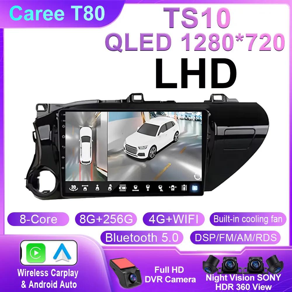 Android 14 Carplay Car Radio For Toyota HILUX REVO VIGO IMV 2016 2017 Navigation GPS Multimedia Player WiFi+4G Stereo Video BT