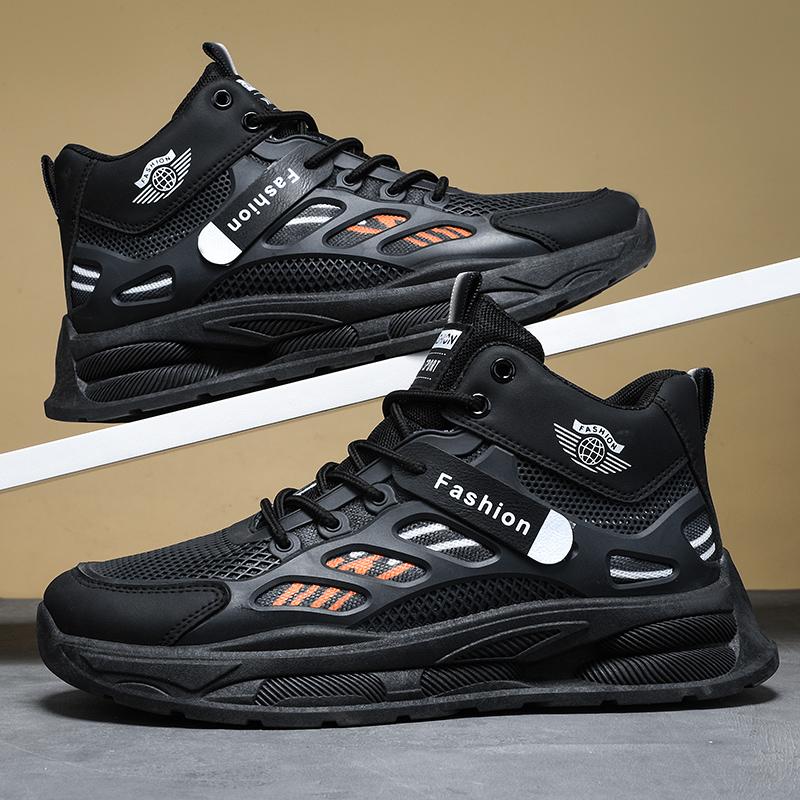 Outdoor High Top Men Casual Shoes Breathable Walking Sneakers Comfortable Athletic Jogging Shoes Lightweigh Fashion Sport Boots
