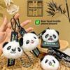 Cartoon Panda Bear Head Happy Emojis Plush Phone Lanyard Keychain Pendant