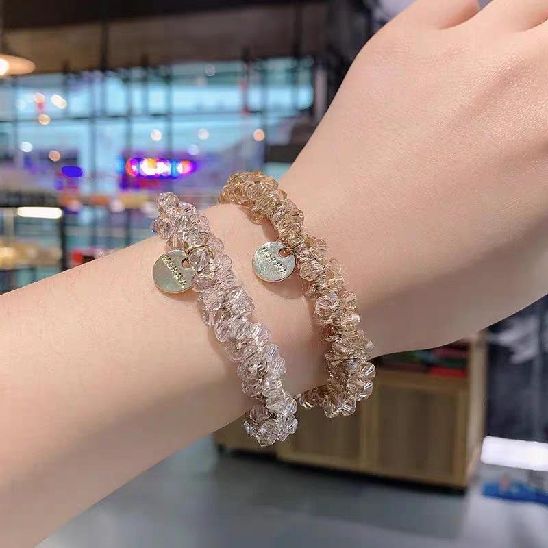 Imitation Pearl Hair Tie, Korean Hair Accessory, Beaded Elastic Band, Women's Hair Tie for Buns, High Elasticity