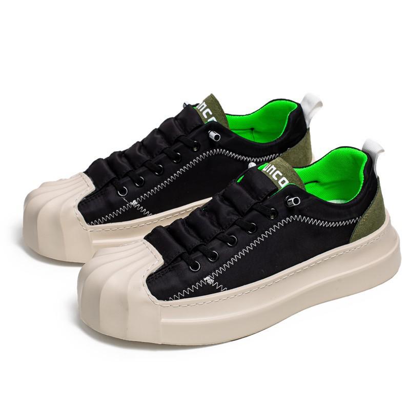 2024 Juodi Vyriški Drobės Batai Pavasario Mados Dizainerio Platforminiai Sportbačiai Vulkanizuoti Sportiniai Atsitiktiniai Vyriški Batai Neslystantys Zapatos Hombre