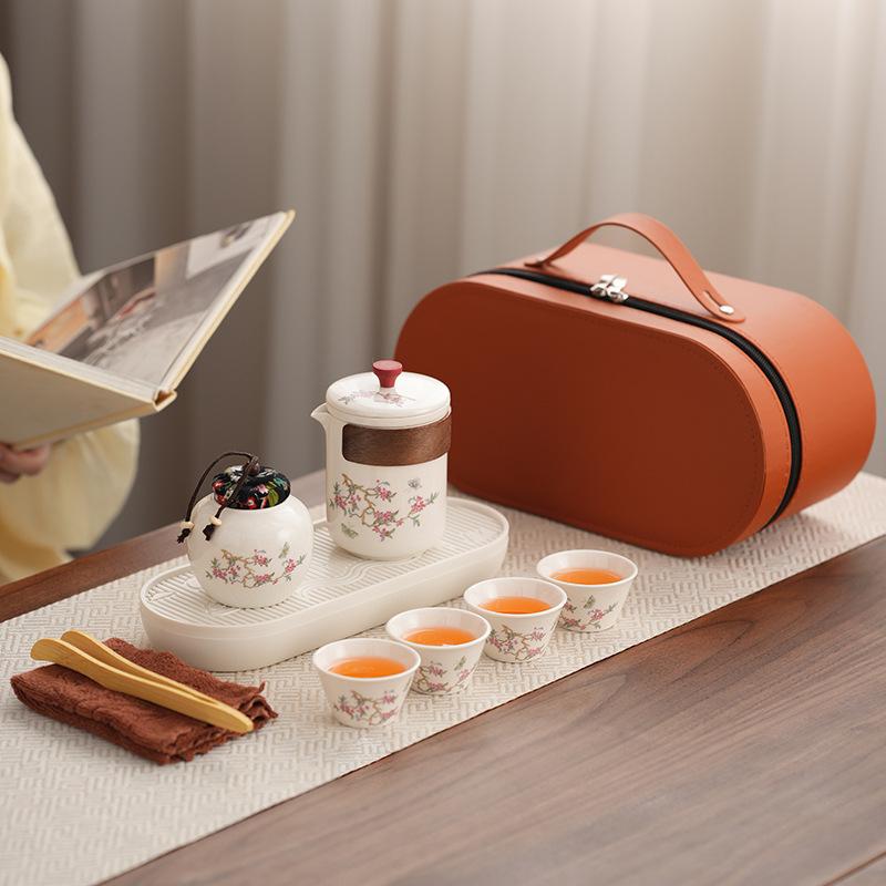 Travel high-end tea set outdoor creative ancient rhyme teapot