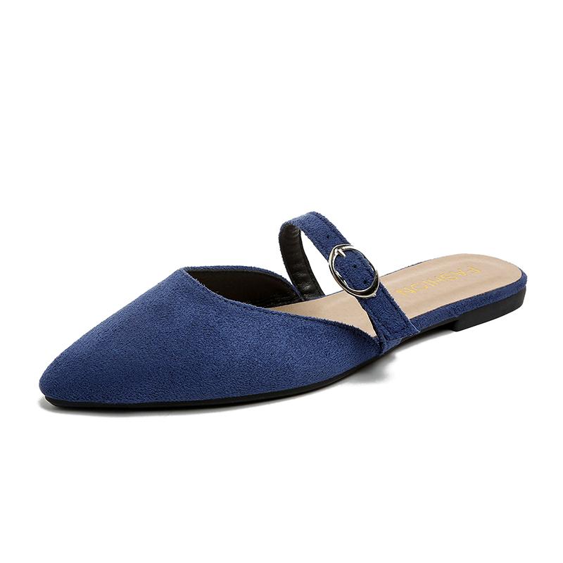 Fashion New Fashion Shallow Slippers Women Sandals Black Pointed Shoes Women Flats Casual Shoes Sandalias De Mujer Flat Slippers
