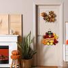 Thanksgiving Wooden Sign, Turkey and Pumpkin Welcome Wall Hanging Decor with Give Thanks, Rustic Farmhouse Fall Harvest Decoration for Front