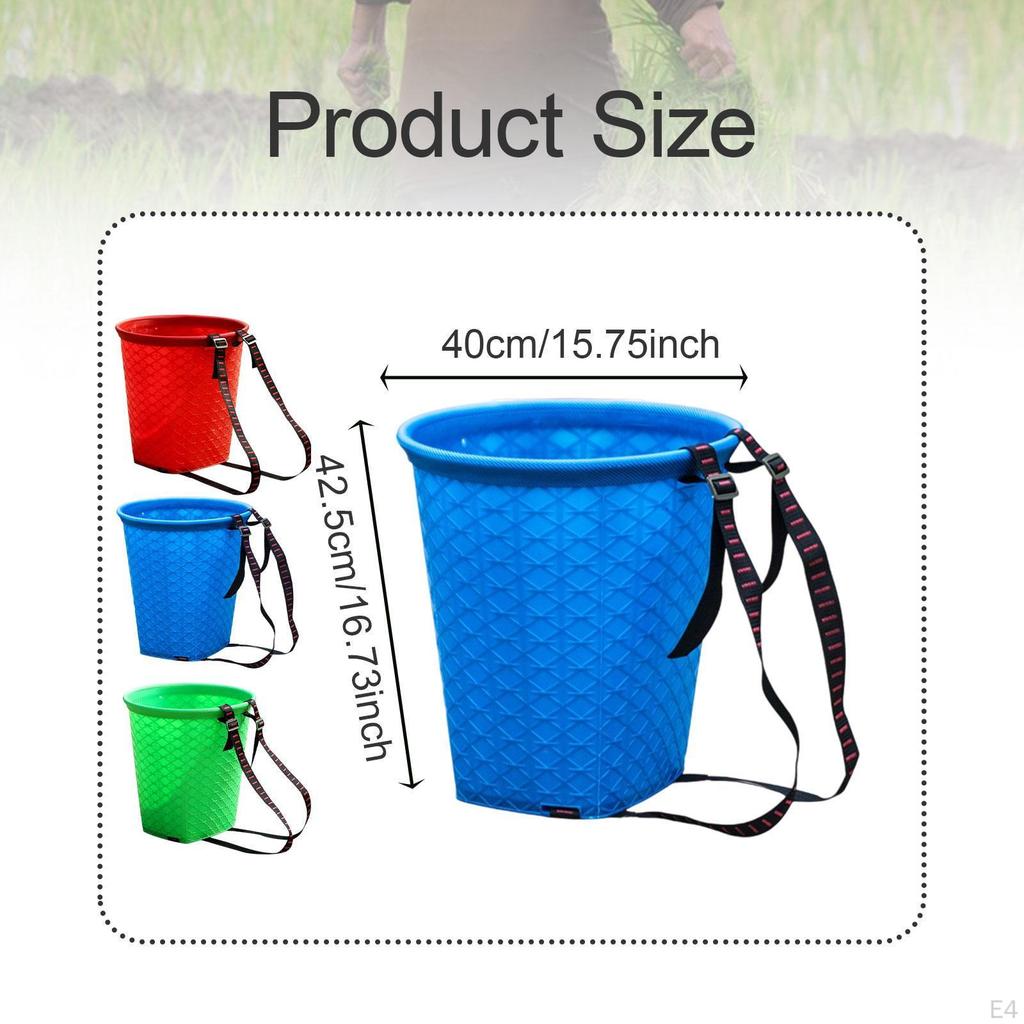 Back Basket Fruit Easy To Clean Multifunctional Water Bucket with Adjustable Straps for