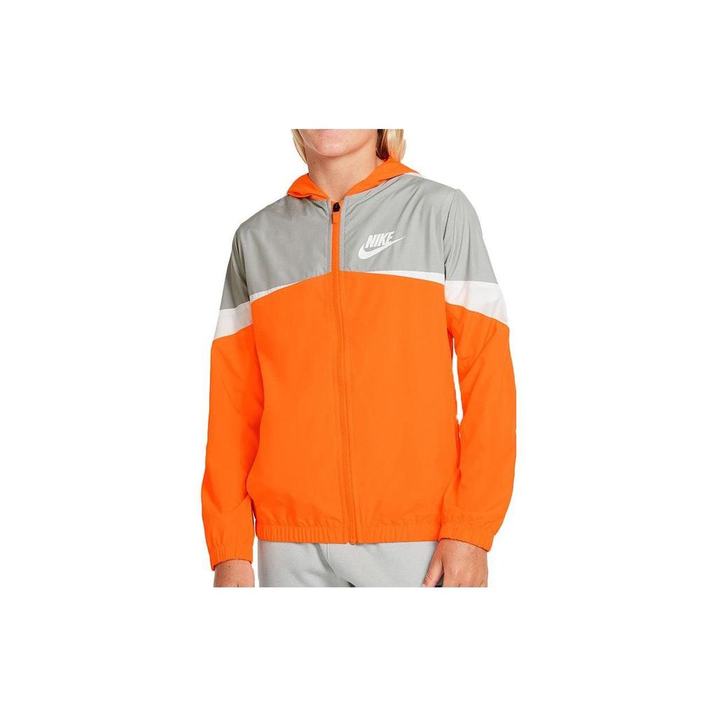 Nike Jacket Logo Letter Splicing Casual Kids Jackets Orange DR1886-803