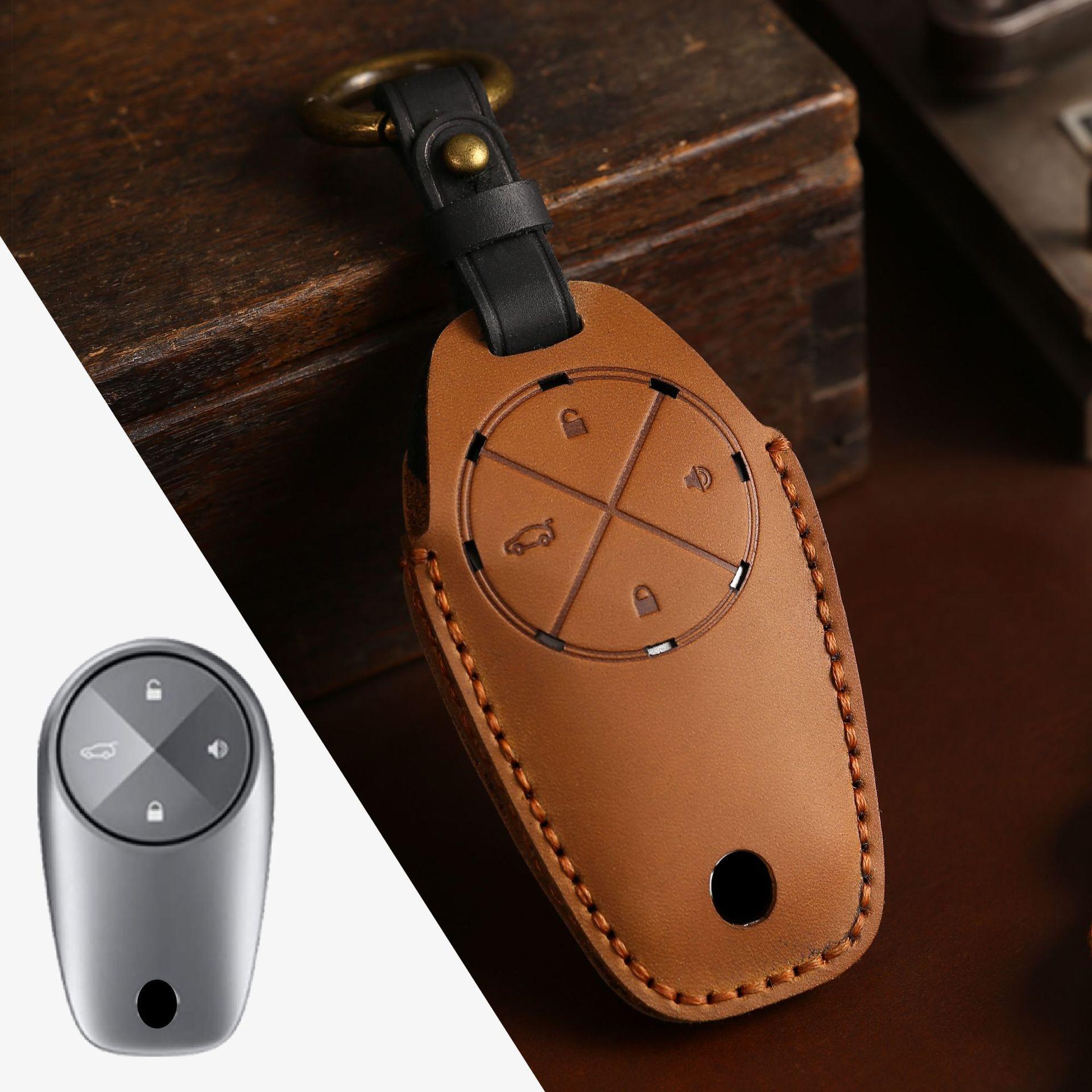 

Car key case Suitable for NIO ES6es8 unblocked signal Special car key case коричневий