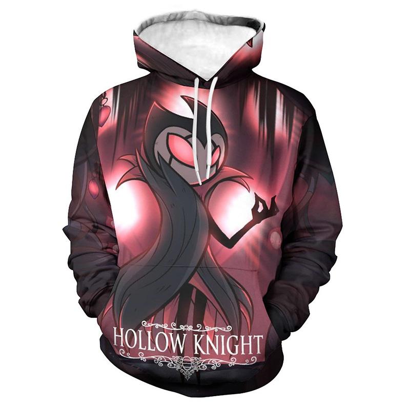 

Толстовки с графическим принтом Hollow Knight Game, модные повседневные толстовки с капюшоном для мужчин, уличная одежда, детские пуловеры, свободные спортивные костюмы с капюшоном, топы XL