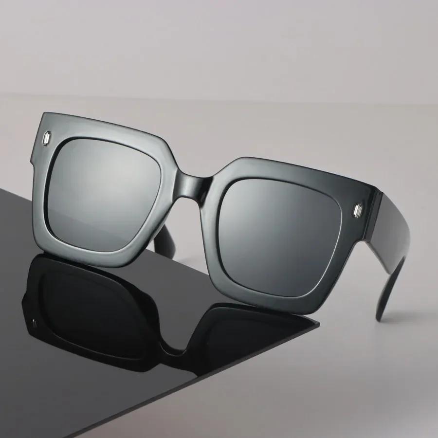 Quadratische Sonnenbrille Damen Herren Vintage Spiegelglas Stylische Sonnenbrille Unisex Persönlichkeitsfarben Oculos De Sol