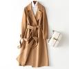 Womens Double-Sided Cashmere Wool Coat Long Slim Fit Elegant Office Chic Winter 2026