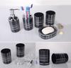 Pattern Checkered Bathroom Shampoo Storage Bottle Soap Box Mouthwash Cup Set