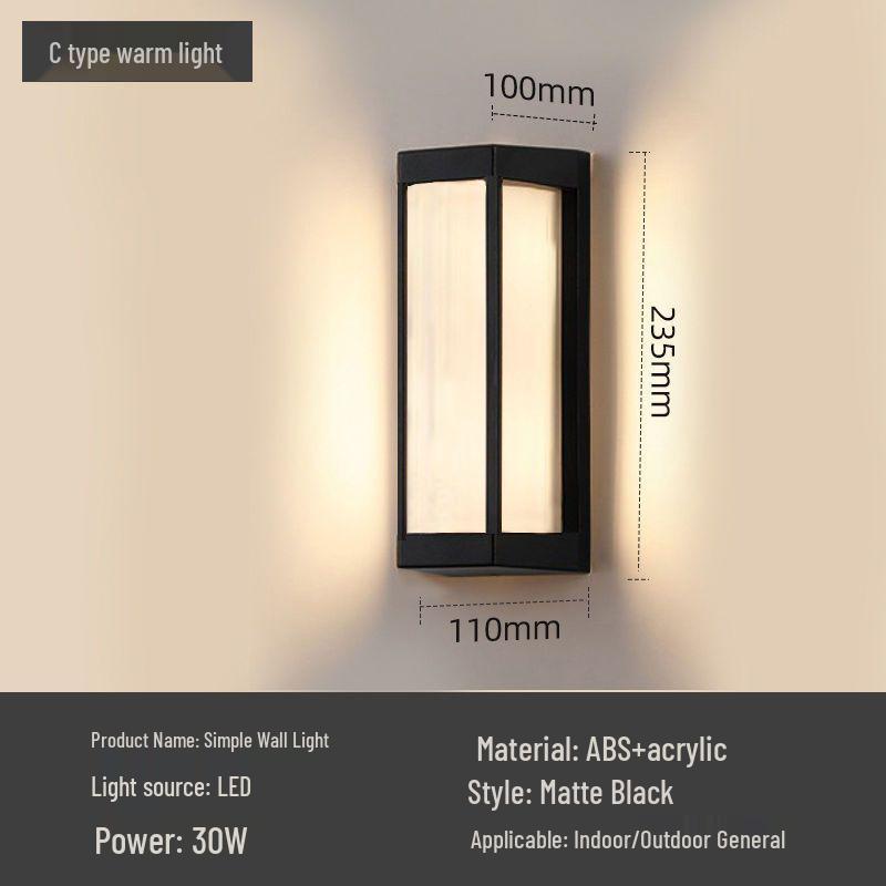 Waterproof LED Outdoor Wall Light for Staircase, Terrace, Corridor, Garden, Villa, or Aisle.