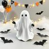 Harz Geist Figur Niedliche Weiße Figur, Miniatur Halloween Dekoration, Mattes Regal-Sitzer Finish Tischplatten-Statue für Haus Party Dekor Minimalistisch