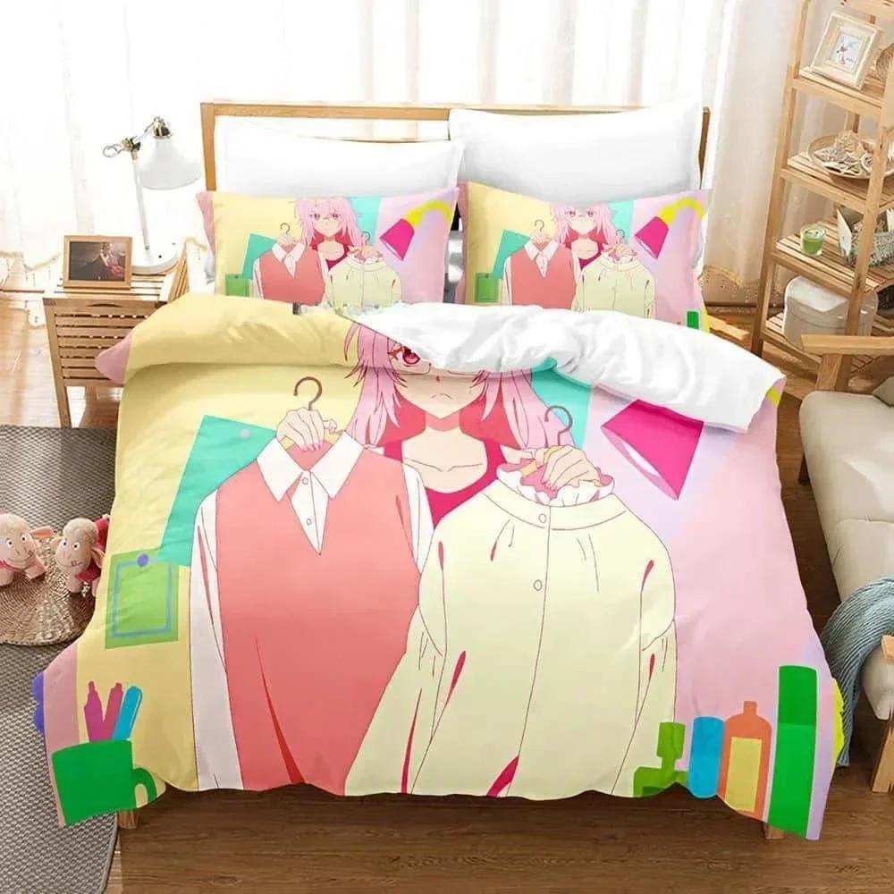3D Kawaii Girls Shikimori's Not Just a Cutie Printed Bed Set Duvet Cover Pillowcase Bedding Set Bed Linen Sheet Quilt Cover Full