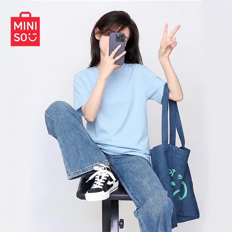 MINISO Women s Pure Cotton Short Sleeve T-Shirt S