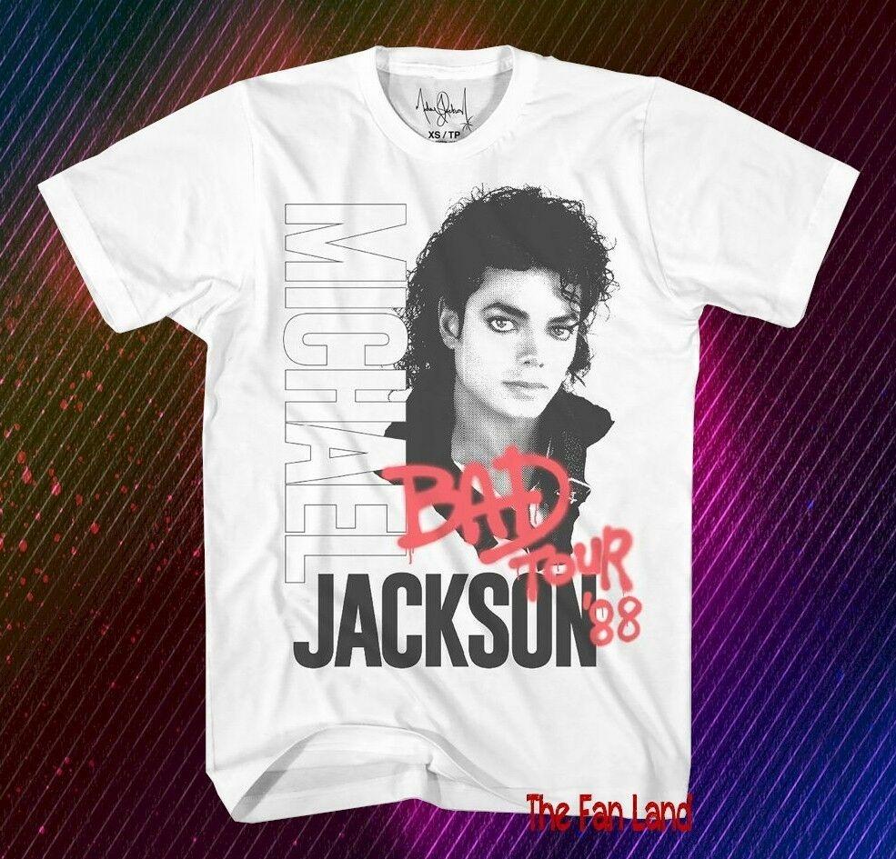 

Michael Jackson Bad 1988 Tour Retro White Vintage T-Shirt
