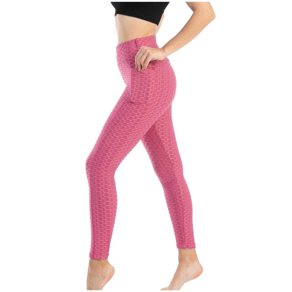 Modische Damen-Yogahose mit Taschen, hochelastische, schlanke und Sweathose zum Heben der Hüfte