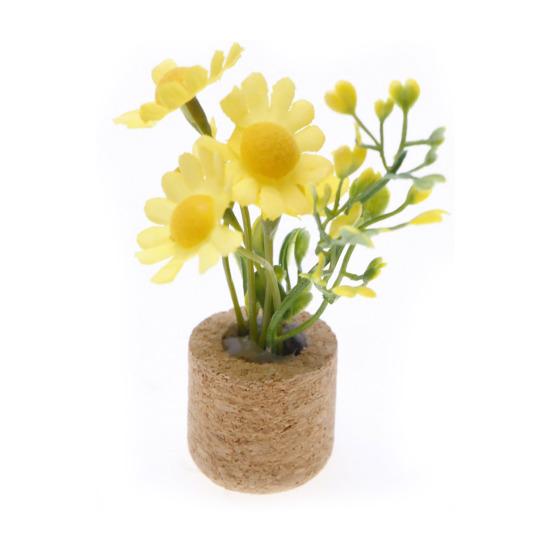 Artificial Potted Plants Refrigerator Magnet Home Office Kitchen Locker Fridge 3D Miniature Cork Pot Fake Flower Magnetic Decoration Ornament