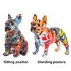 Bulldog Statue Dog Desktop Ornament Creative Colorful Art Animal Statue Resin Puppy Figurine for Bookshelf Table TV Cabinet