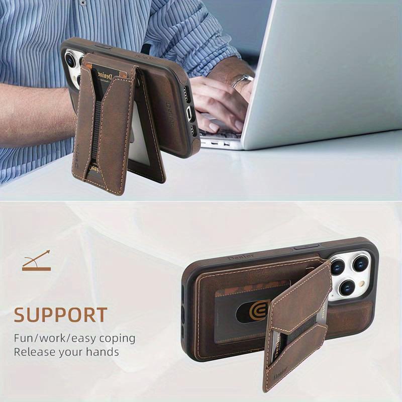 Denior Applicable iPhone17Pro Magnetic Rotary Stand Mobile Phone Case Magsafe Function Card Case Apple 16