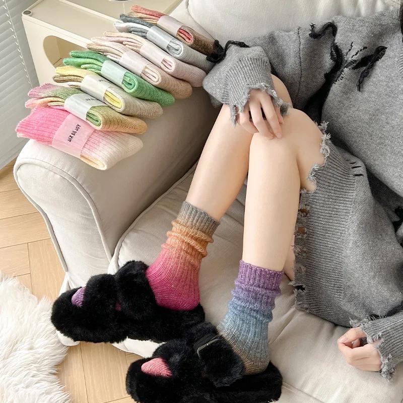 Thick Woolen Crew Socks Casual Soft Cotton Women Sport Shoes Winter Warm Socks Breathable Quick Dry Knitted Wool Socks