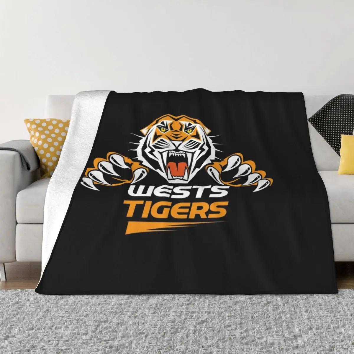 

New-Wests-Tigers-01-Icon Throw Blanket Furry Blankets decorative blanket furry 75X95CM