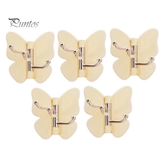 Corner Storage Hooks Rotating Butterfly Adhesive Wall Hooks, 3-Prong No-Drill Swivel Hangers, with Flexible Adjustable Angle Space-Saving Hook,