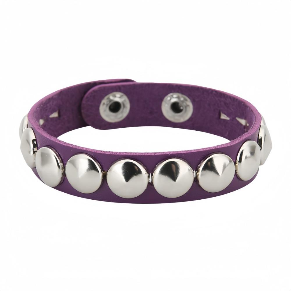 New Round-point rivet Street Punk Leather Bracelets Punk Gothic Bangle Bracelet Adjustable Studded Bracelet Unisex