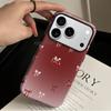 Burgundy gradual change cherry bow mobile phone case Apple 13 two-in-one film case iPhone17 magnetic protective case