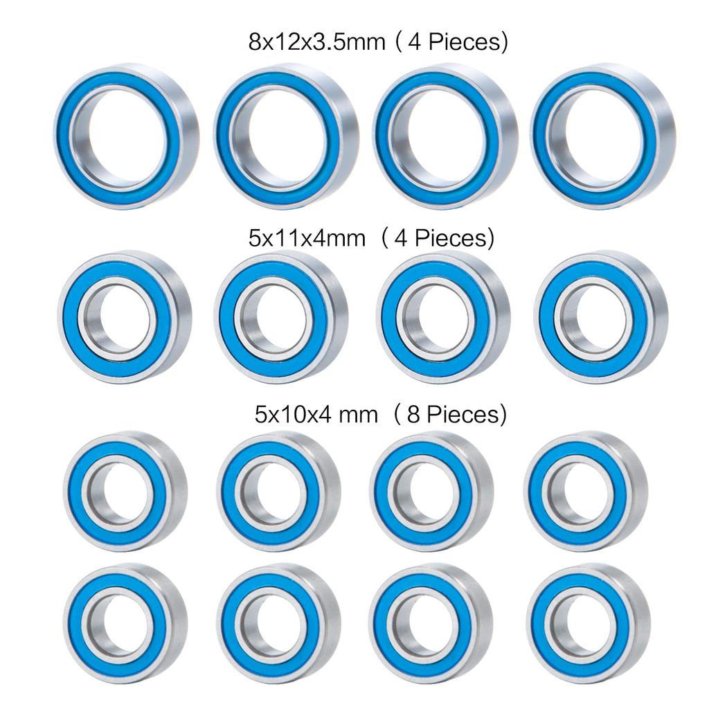 TRZX 16pcs RC Bearing Kit Upgrade Parts for Tamiya TT-02 RC Truck