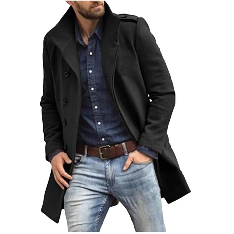 Men's European Style Wool Coat - 2023 Autumn/Winter, Thickened, Available In Multiple Colors & Sizes