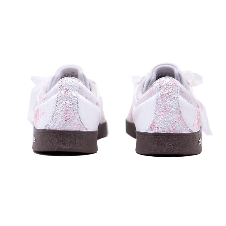 adidas VL COURT 2.0 Big Mountain Manufacturing, White Peach Rose Synthetic Leather Ambient Low Top Skateboard Shoes HQ1802(Team164-)