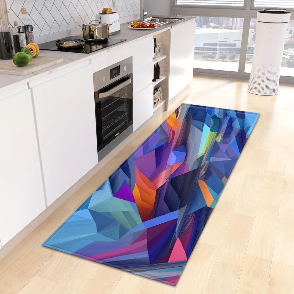 Creative Colorful Geometric Pattern Home Kitchen Floor Mat Door Front Decoration Floor Mat