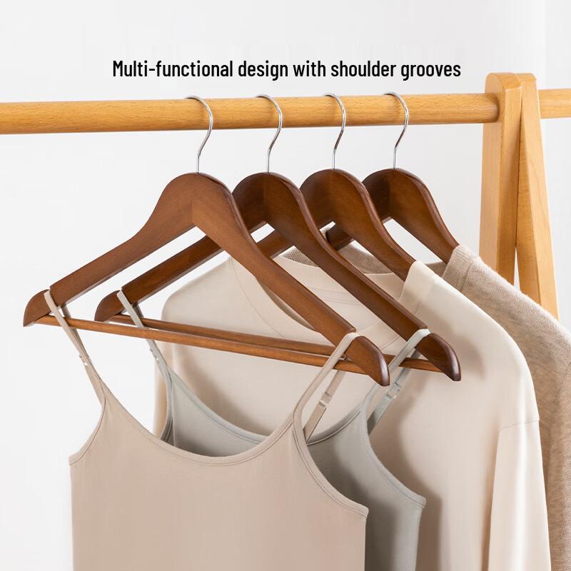 Solid Wood Clothes Hangers & Pants Clips
