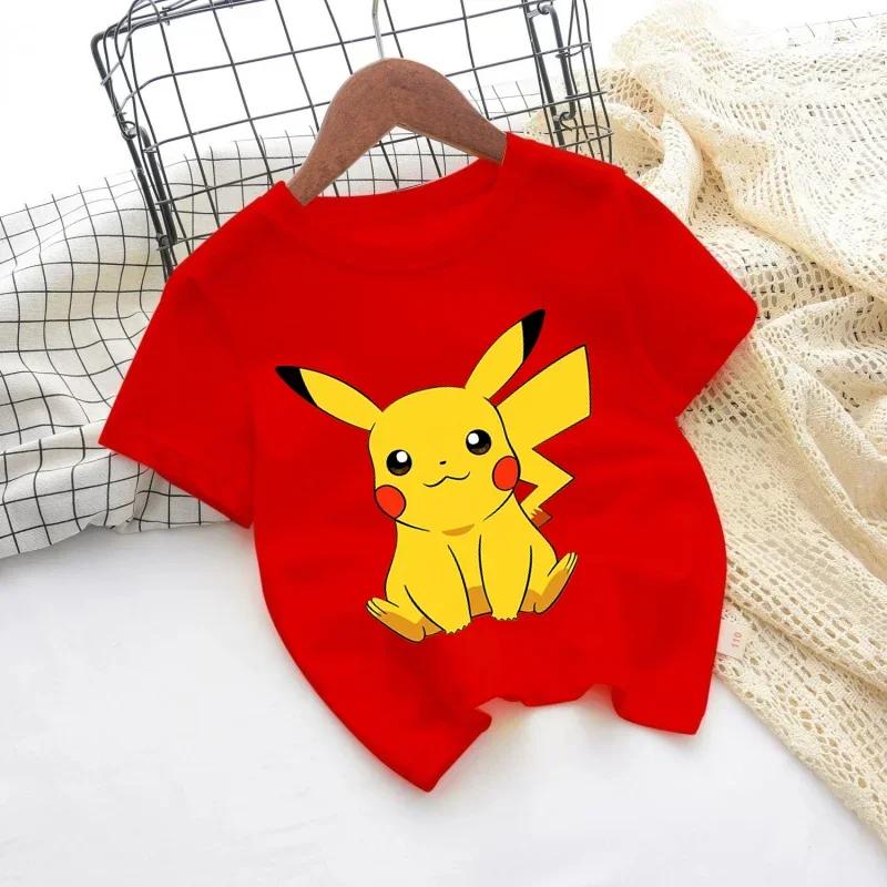 New Cartoon Printed Pikachu Game T-shirt for Kids - Short Sleeve Boys' and Girls' Casual Shirt for 2025 Sports Shirt