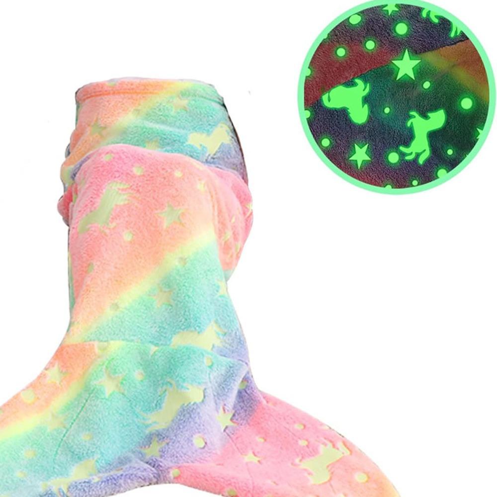 Myk Havfrue Sovepose Flanell Havfrue Haleteppe Rainbow Mermaid Teppe Voksen