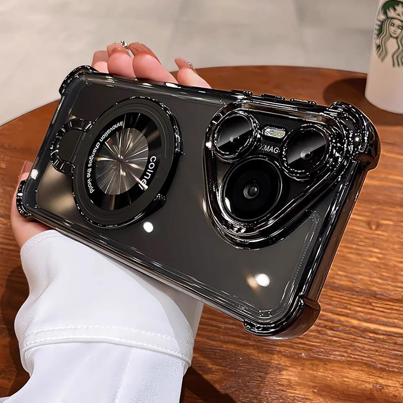 Electroplated Transparent Airbag Anti-fall Case with Lens Film for Huawei Pura80Pro Phone