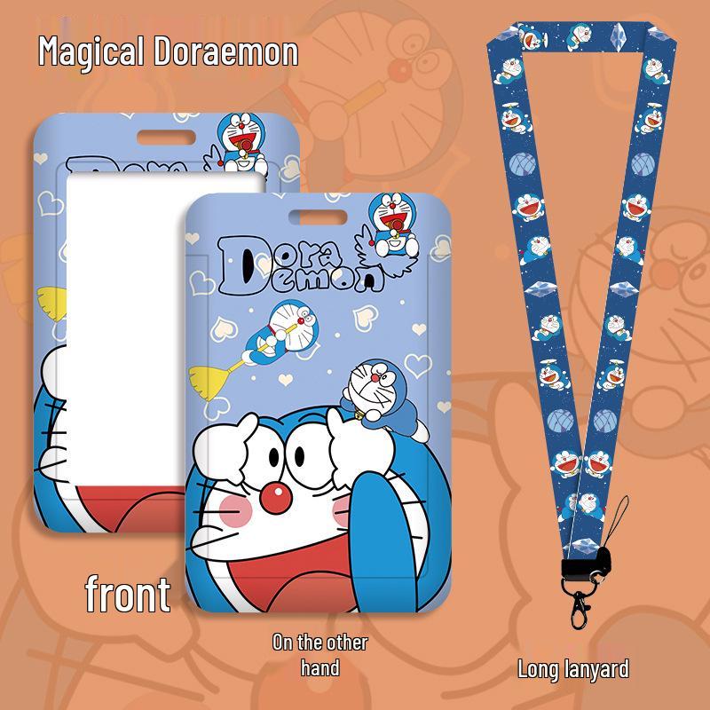 Cartoon Campus ID Holder with Lanyard for Students: Access Card, Meal Card, Bus/Subway Badge