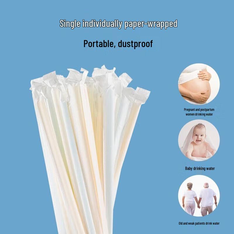 Camellia Individually Wrapped Bendable Disposable Straws