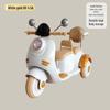 Retro Style Dual-Seat Motorcycle Tricycle for Children Aged 1+, Stable Electric Ride-On Toy
