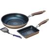 Wahei Freiz Diamond Coated Frying Pan Set B: 26cm Frying Pan, 13x18cm Omelet Pan, and Branano II Turner (MB-2395)