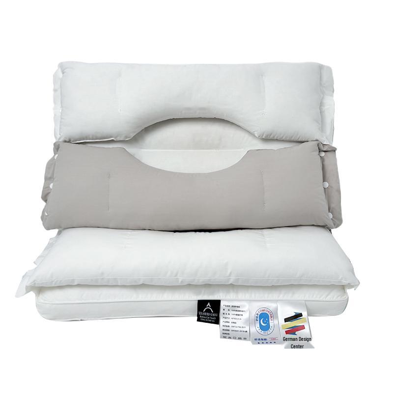 Cotton Fabric Cervical Support Pillow - Concave Design for Neck & Spine Protection