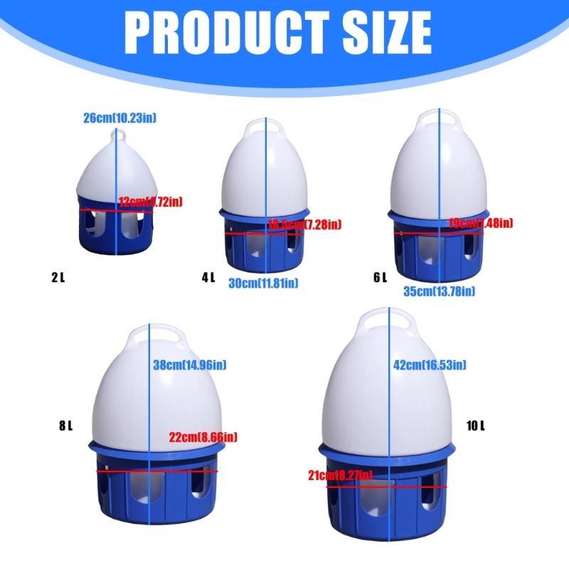 Plastic Pigeons Waterer Automatic Bird Drinker with Handle Potable Water Dispenser Feed Multiple Doves