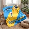 Erling Haaland Custom Name Text Flannel Blanket Soccer Logo Personalized Fleece Throw Blanket Special Gift For Sofa Bedroom Home