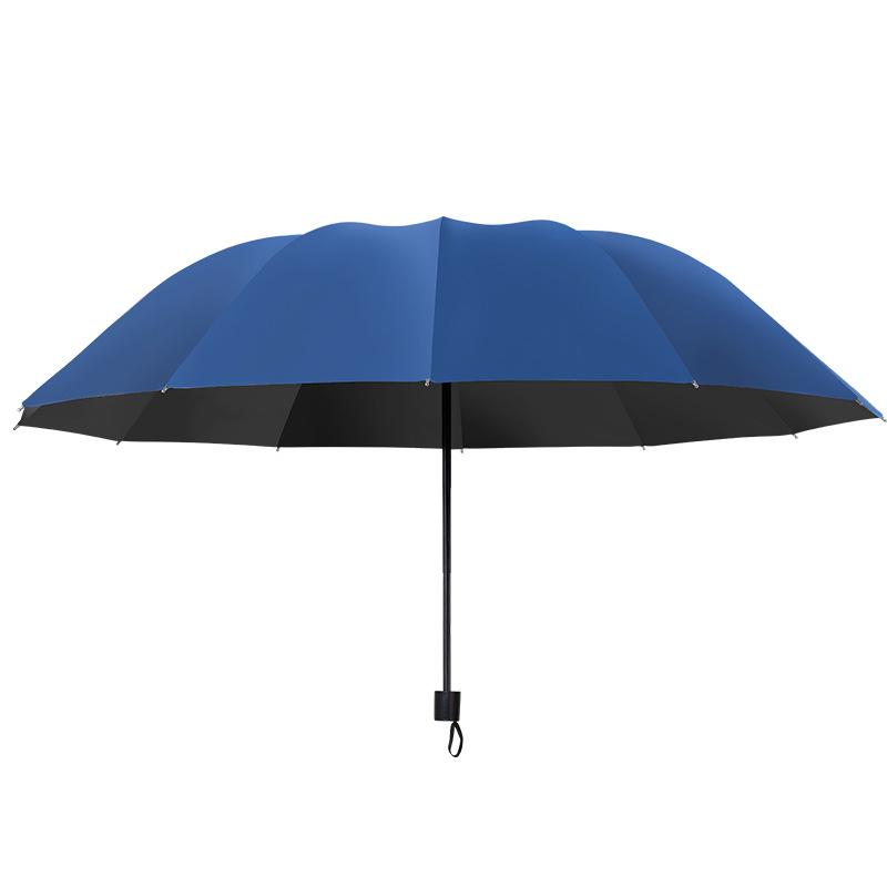 Durable 12-Rib XL Folding Umbrella for Men & Women - UV Protection, Sunshade & Rain Shield